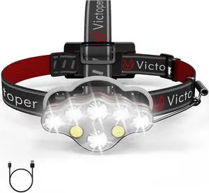 Headlamp Rechargeable LED Ultra Bright Head Lamp with 8 Modes IPX5 Waterproof Lightweight USB Headlight Flashlights with Red Light for Adult Camping Running Hiking Cycling Working