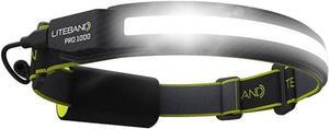 Rechargeable LED Headlamp -1000 Lumens Super Bright Head Lamp, Battery Powered Tactical Headlamps, Camping, Running, Hard Hat Light, Best Rated Hands Free Forehead Flashlight, Carbon