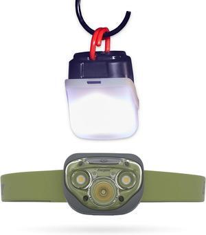 Vision HD+ LED Headlamp and Lantern Case Water Resistant Bright Headlamp with Hanging Lantern Case Outdoors and Camping Light Batteries Included