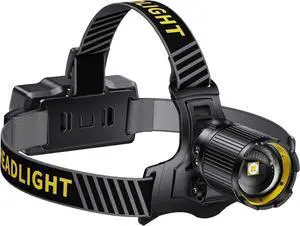 1000LM Led Headlamp Rechargeable Super Bright Headlamp 20H Long Battery Life with Sensor Zoomable Head Lamp with 3 Modes & IPX7 Waterproof 120°Adjustable Headlamps for Adults Camping Hiking