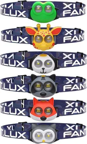 Headlamp for Kids Battery Powered LED Headlamps Owl Frog Giraff Dog Fox Raccoon Theme Gift for Childrens Day Birthday Toddlers - 6 PCS