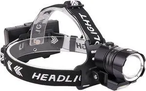 Rechargeable LED Headlamp 990000 Lumens Zoomable Sensor Red Warning Light 4 Modes 80 Hours Standby Battery Time Head Lamp IP6 Waterproof and 90°Angle Head Light for Hunting Hiking Camping Emergency