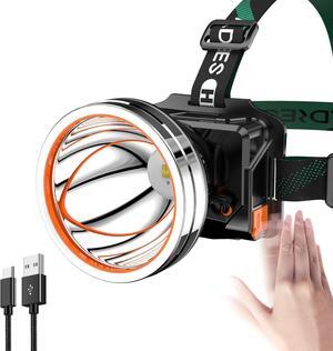 High Power LED Headlamp Super Bright Adult Motion Sensor Headlight Spotlight Waterproof Outdoor Hunting Light Flashlight Portable Head lamp for Fishing Camping Hiking Running