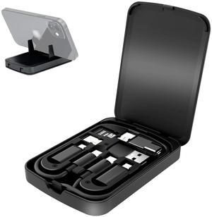 Multi-Functional Compact Cable Card with 22 USB-C Cable & USB-A/Micro-USB/Light/OTG USB Adapter Kit Cable Convertor Storage Box for Traveling Phone Pad Charging PC Computer Data Transfer