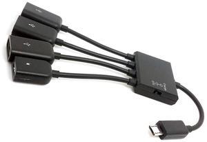 Micro USB Host OTG 3 Port Hub Adapter Cable with Power for Galaxy S5 i9600 Note3 N9000 Cell Phone & Tablet