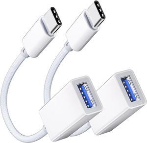 USB C to USB 3.0 Adapter 2 Pack USB C Male to USB Female OTG Cable Thunderbolt3 to USB Adapter Compatible with MacBook Pro/Air iPhone 16 Pro Max/16 Plus/16/15 Galaxy S24/S23/S22/S21