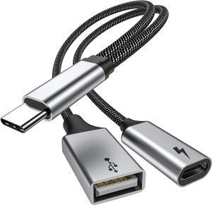 USB C OTG with Charging USB C OTG adapter USB C OTG Splitter with 60W PD Fast Charge Compatible for steam deck Galaxy S22 Switch Google Chromecast with Google TV Pi-KVM 3D Printer Octa4a Pixel4 XL