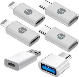(6Pack Adapter for iPhone Female to Type C Male USB C to USB 3.0 OTG Adapter 2 Type C Female to iPhone Male Compatible with iPhone 15 14 13 12Pro Max Plus  Galaxy Laptop PC