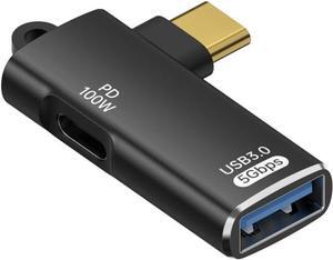 Portable Charging USB-C to USB-A OTG Adapter Simultaneous OTG & 100W Charging Compatible with MacBook Air/Pro iPad Android  iPhone 16+