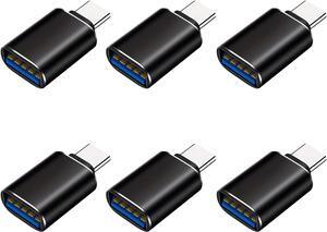 USB C to USB Adapter 6 Pack USB C Male to USB A 3.0 Female OTG Adapter 5Gbps High-Speed Data Transfer 20V/3A 60W Charging Converter for iMac MacBook Pro Air iPhone 16 15 iPad and More Type C Devices