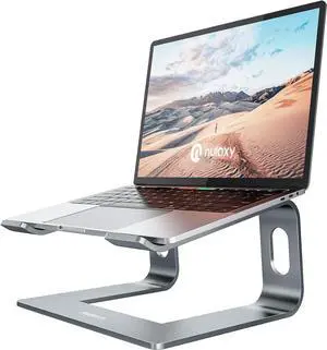 Fully Aluminum Laptop Stand Detachable Ergonomic Laptop Holder Mount Computer Riser for Desk Notebook Stand Compatible with MacBook  XPS All 10-16 Laptops - Gray