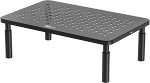 Computer Monitor Stand for Desk Adjustable Laptop Riser Desk Monitor Stand Underneath Storage for Office Home School Supplies (STT003) 1 Pack Black