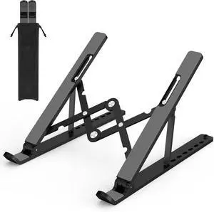 Adjustable Laptop Stand Portable Laptop Riser for Desk ABS+Silicone Laptop Holder Foldable Ventilated Cooling Notebook Stand for 10-15.6 Laptops Tablets
