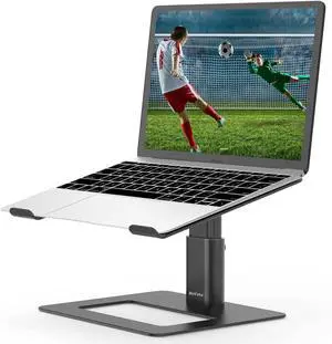 Laptop Stand Ergonomic Aluminum Height Adjustable Computer Stand Laptop Holder for Desk Compatible with MacBook Pro/Air   HP  More Laptops 11-17 (Black)