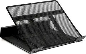 DESIGNA Metal Mesh Ventilated Adjustable Laptop Stands Computer Notebook Holder Stand Riser Compatible with Apple MacBook Air Pro Dell XPS HP Samsung Lenovo More Laptops up to 19"- Black