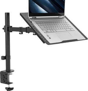 Single Laptop Notebook Desk Mount Stand Fully Adjustable Extension with C-clamp Fits up to 17 inch Laptops Black STAND-V001L
