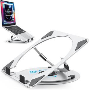 Portable Laptop Stand for Desk Ergonomic Computer Stand with 360° Rotating Base 5-Level Adjustable Aluminum Foldable Mount Compatible for 10-15.6 Laptops