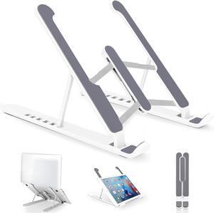 Portable Laptop Stand Adjustable Laptop Holder Riser Computer Stand for Desk Notebook Stand Mount (White)