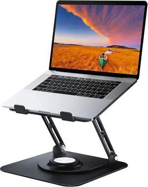 Laptop Stand for Desk Adjustable Computer Stand with 360° Rotating Base Ergonomic Laptop Riser for Collaborative Work Foldable & Portable Laptop Stand fits for All 10-16 Laptops