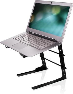 Portable Adjustable Laptop Stand - 6.3 to 10.9 Inch Anti-Slip Standing Table Monitor or Computer Desk Workstation Riser with Level Height Alignment for DJ PC Gaming Home or Office