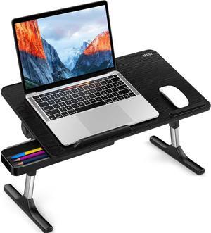 Besign LT05 Adjustable Laptop Table Lap Desk Portable Standing Bed Desk Foldable Sofa Breakfast Tray Notebook Computer Stand for Reading and Writing Medium Size Black