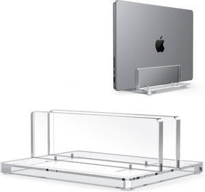 Vertical Laptop Stand for Desk Acrylic Single Laptop Holder Desktop Clear Adjustable Dock for MacBook Pro Air HP All Gaming Laptops up to 17