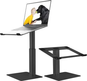 Laptop Stand for Desk Ergonomic Aluminum Laptop Stand Adjustable Height from 7-15 Sitting and Standing Laptop Riser for 10-17 Notebook (Black)