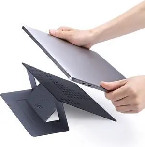 Laptop Stand for Desk Non-Adhesive MacBook Stand 15° & 25° Adjustable 2 Levels Ergonomic Computer Stand Fits All Laptops up to 11.6-16 Space Gray