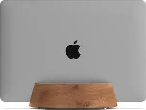 HumanCentric Vertical Laptop Stand in Black Walnut Wood, Upright Adjustable Holder and Dock, Laptop Vertical Stand Fits MacBook Pro and Other Laptops .5" to 1.5", Clamshell Compatible