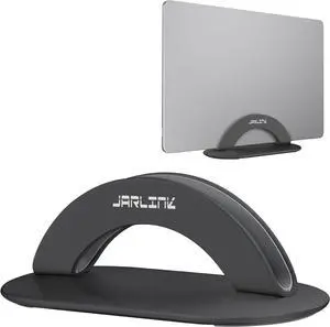 Aluminum Body Vertical Laptop Stand Adjustable Desktop Stand Holder Space Saving Laptop Holder Fits All MacBook/iPad/Surface/Samsung/HP/Dell/Lenovo/Chromebook/Gaming Laptops (Black)