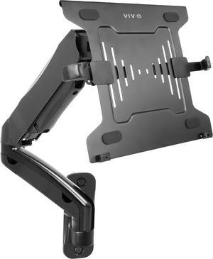 Height Adjustable Pneumatic Extended Arm Laptop Wall Mount Full Motion Articulating Notebook Tray Fits 10 to 15.6 inch Screen Black MOUNT-V001GL
