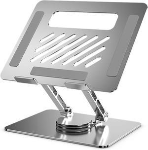 Adjustable Laptop Stand for Desk - Gifts for Men Portable Computer Stand with Cooling Function - Stable Laptop Desk Stand for Home Office - Fits Various Laptop Sizes Silver