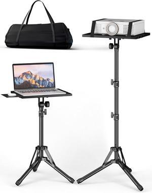 Projector Stand Tripod Adjustable Height 26 to 56 Foldable Laptop Tripod Stand with Mouse Tray Portable Laptop Floor Stand with Carrying Bag Stable Podium Stand for Office Home Stage Studio DJ