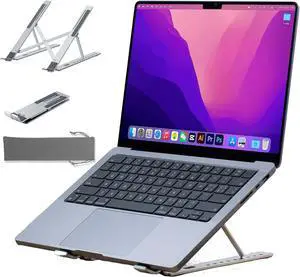 Laptop Stand for Desk Foldable laptop Stand Adjustable laptop stand Adjustable Ergonomic Portable Aluminum Laptop Holder laptop riser Macbook laptop stand Compatible with 9-15.6 inches Laptops