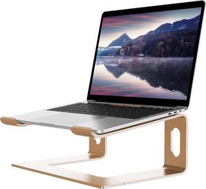 Laptop Stand for Desk Aluminum Computer Riser Ergonomic Notebook Holder Detachable Metal Laptops Elevator PC Cooling Mount Support 10 to 15.6 Inches Notebook Gold
