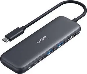 USB C Hub 5-in-1 USBC to HDMI Splitter with 4K Display 1 x Powered USB-C 5Gbps & 2×Powered USB-A 3.0 5Gbps Data Ports for MacBook Pro MacBook Air  and More