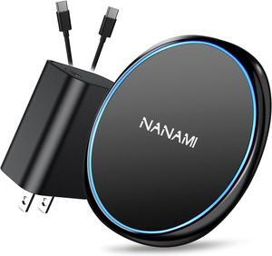 Fast Wireless Charger 7.5W Qi Certified Charging Pad with PD3.0 Adapter USB Charger for iPhone 16/16 Plus/16 Pro/16 Pro Max/15/14/13/12/Airpods 2 10W for  S25 S24 S23 S22 S21/Note 20
