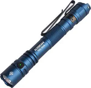 TAC 2AA EDC Tactical Dual Modes Flashlight Rechargeable 1400 High Lumens Flashlight Dual Switch Pocket LED Flashlight Super Bright Small Flash Light for Emergency Camping Home(SFT-25R HI)