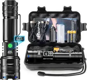 Rechargeable Flashlights 1000000 High Lumens Single One Mode Super Bright High Powered LED Flashlight USB C High Beam 3280 ft Long Lasting Powerful Heavy Duty Strong Flash Light For Security Hiking