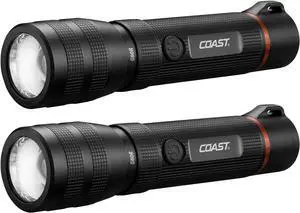 Coast G60R 1000 Lumen Waterproof Rechargeable LED Flashlight, 2-Pack