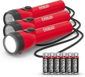 EVEREADY LED Flashlights (3-Pack) Bright Flashlights for Emergencies and Camping Gear Power Outage Flash Light AA Batteries Included