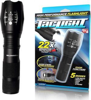 TacLight Bright led Flashlight Tactical Flashlights Zoom Function 5 Modes 100 000 Hour Bulb Water Resistant Durable Mini Flashlight 5.4 x 1.6 Battery Powered 3X AAA