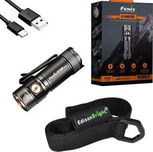 E18R V2 1200 Lumens EDC Rechargeable Flashlight with Edisonbright Holster Bundle
