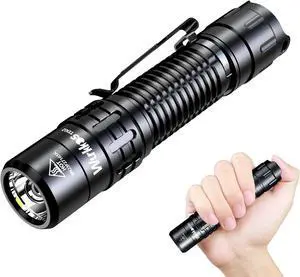 TD02 Led Tactical Flashlight Super Bright Pocket Flashlights Rechargeable 2000 High Lumens Flashlight EDC Flash Light with Type C Charging Port Tail Switch for Outdoor and Indoor Activities