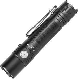 TT20 Tactical Dual Switch LED Flashlight High 2010 Lumens Long 305 Meters Beam Distance USB-C Rechargeable Flashlight Compact for Hunting Hiking - Black CW
