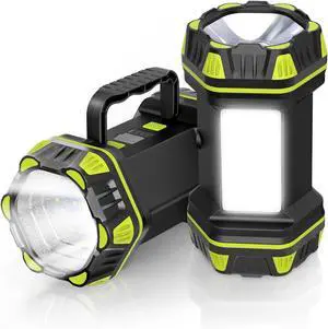 2 Pack Camping Lantern Rechargeable LED Camping Flashlight 4800 Capacity 8 Modes Portable Camping Light for Emergency Hurricane Hiking Power Outages Camping Essentials