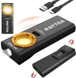 Rechargeable Work Light, 1200 Lumens EDC Slim Flat Flashlight with Magnetic Base&Back,Proximity Sensor,Clip for Pocket, Small Portable for Car Repairs/Inspection/Travel/Hiking/Emergency/Camping