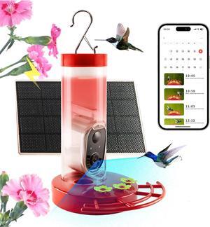 Smart Bird Feeder with Camera Smart Hummingbird Feeder AI Identify Cloud Storage CCPA Data Protection Unique Bee & Ant Proof Design Google Login Idea Gift for Family Friends (20 Ounces)