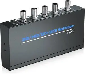 SDI Splitter 1 x 4 1 in 4 Out SDI Distributor 4 Way SDI Splitter Compatible with 3G-SDI/HD-SDI/SD-SDI