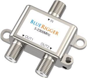 2-Way Coaxial Cable Splitter (RG6 Two Way Mini Diplexer F-type 2.3GHZ 5-2300MHz) Digital Signal Female Coax Splitter - Works with Satellite Antenna HDTV Amplifier Cable TV Dish CATV